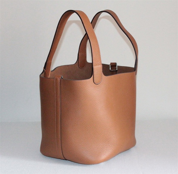 Fake & Replica Hermes Picotin Double Shoulder Bag Light Coffee 509060 - Click Image to Close